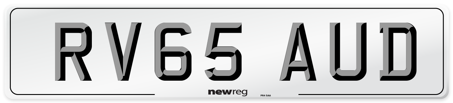 RV65 AUD Number Plate from New Reg